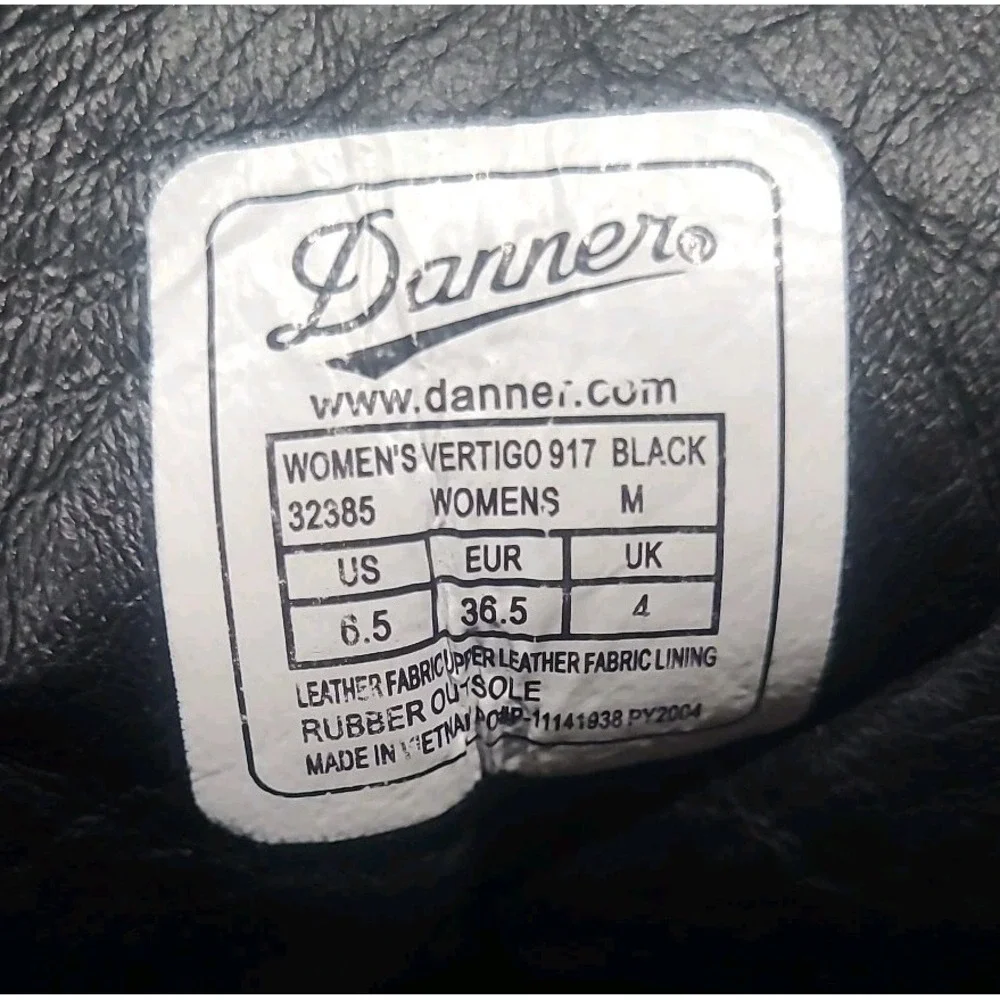 Danner Vertigo 917 Boots Womens Size 6.5 Black Leather Gore-Tex Vibram Ankle